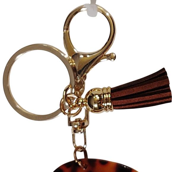 Modern Expressions Keychain – Letter “K” Brown Marble Tassel Fob - Picture 2 of 3